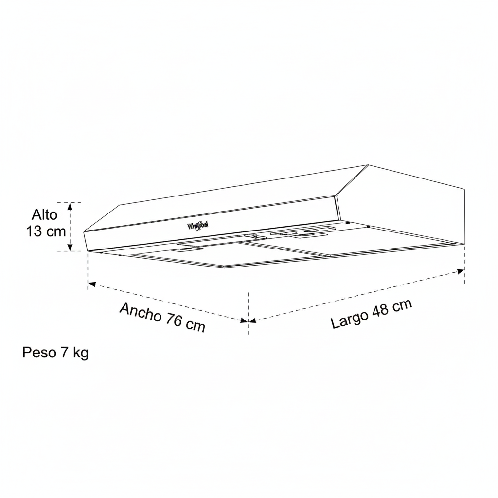 Campana Extractora de Pared WHIRLPOOL 76cm WH7610B Negro - Image 5