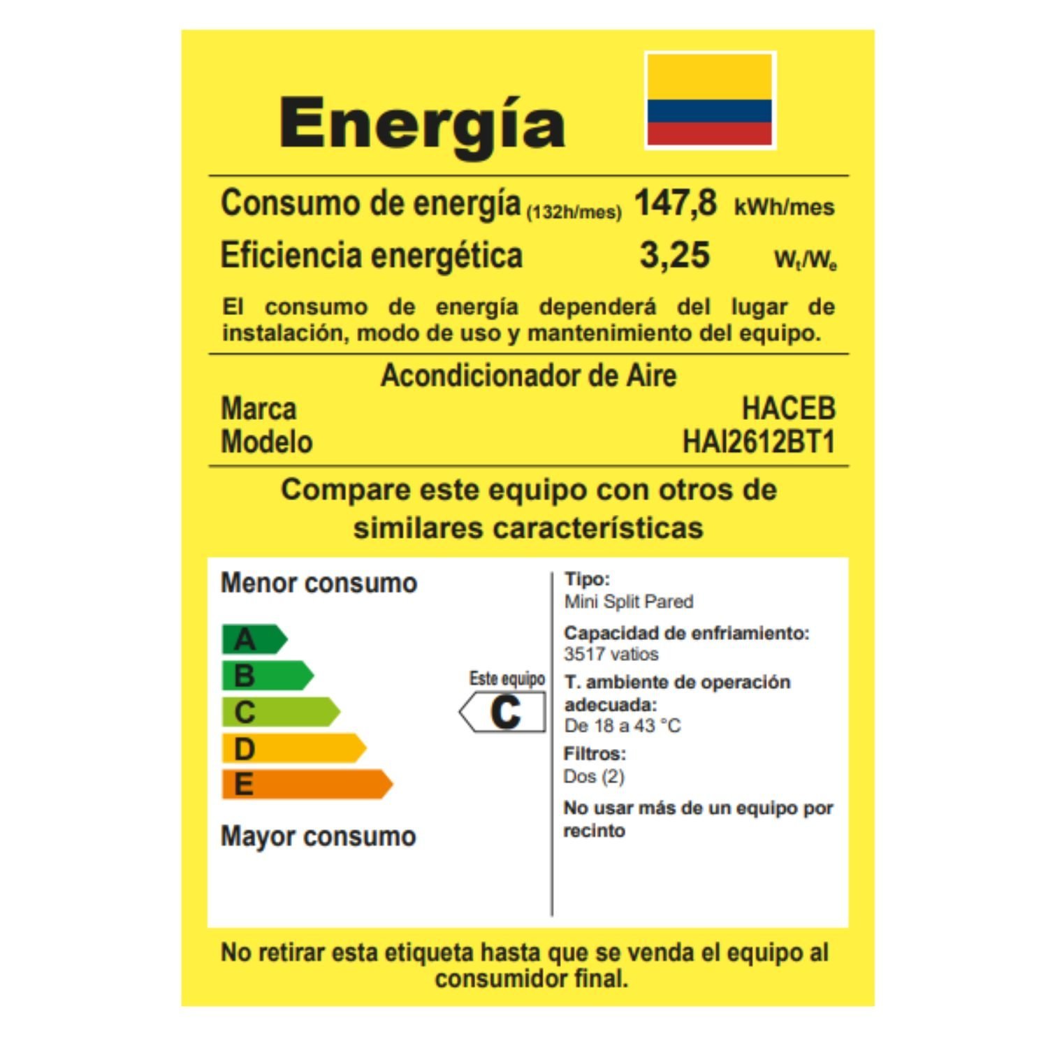 Aire Acondicionado 12000 BTU Inverter 220V HACEB Blanco - Image 8