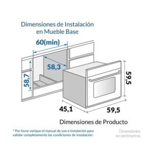 Horno de Empotrar CHALLENGER Electrico 60 cm 120V HE2652 Gris - Image 4