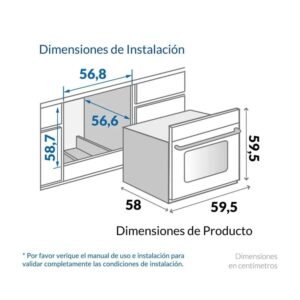Horno de Empotrar CHALLENGER 60cm Electrico 220V HE2750 NEGRO - Image 6