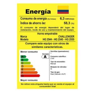Horno de Empotrar CHALLENGER 60 cm Mixto HG 2555 Negro - Image 5