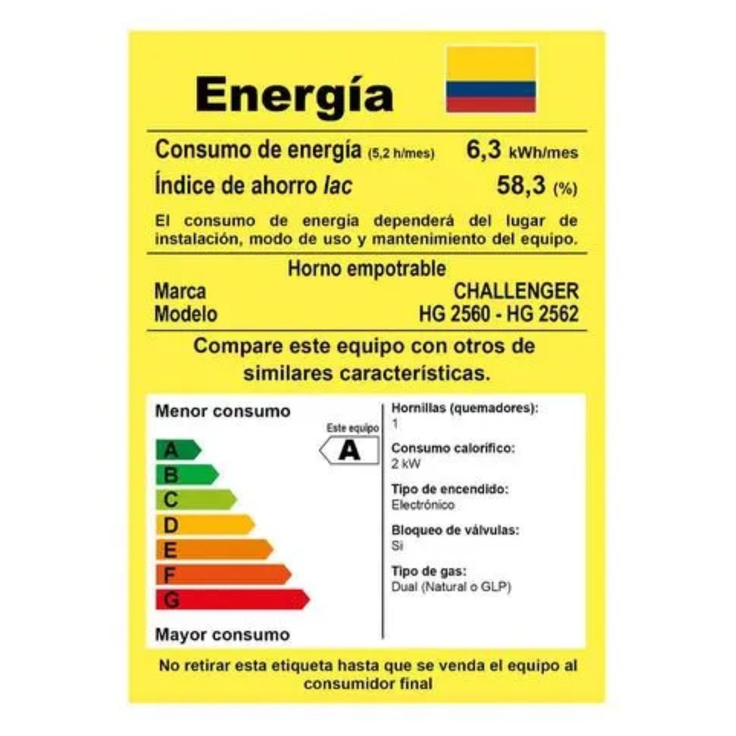 Horno de Empotrar CHALLENGER 60 cm Mixto HG 2560 INOX - Image 6