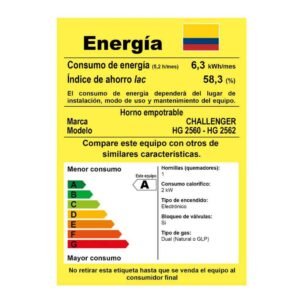 Horno de Empotrar CHALLENGER 60 cm Mixto HG 2560 NEGRA - Image 6