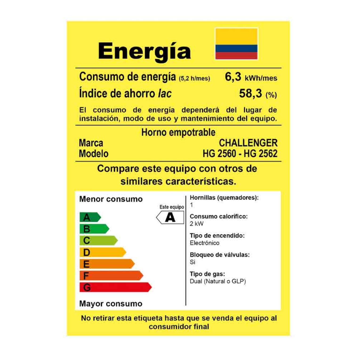 Horno de Empotrar CHALLENGER 60 cm Mixto HG 2560 NEGRA - Image 6