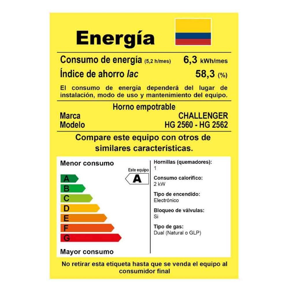 Horno de Empotrar CHALLENGER Mixto 60cm 220V HG-2562 Gris - Image 6