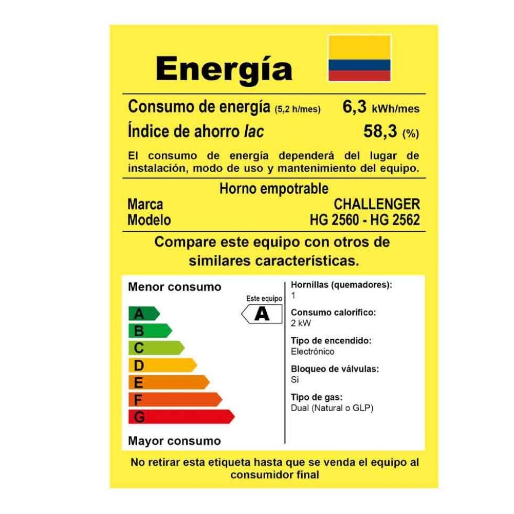 Horno de Empotrar CHALLENGER Mixto 60cm 220V HG-2562 Negro - Image 6