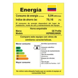 Horno de Empotrar GE Gas 60cm 110V HGP6065LWAI1 Vidrio - Image 7