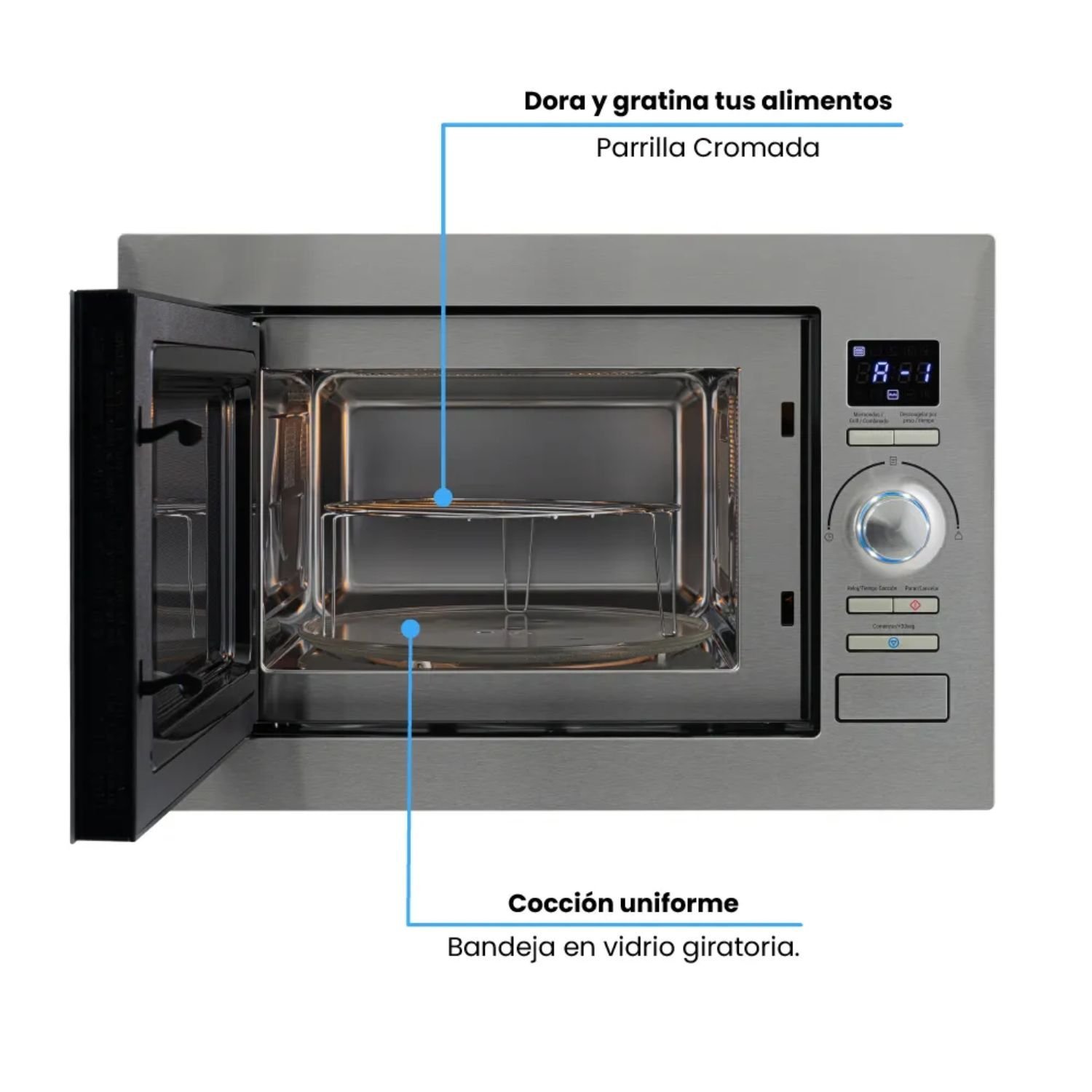 Horno Microondas Empotrable CHALLENGER 25Lt HM-8023 Gris - Image 3