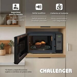 Horno Microondas CHALLENGER 20 Litros HM_8008 Negro - Image 4