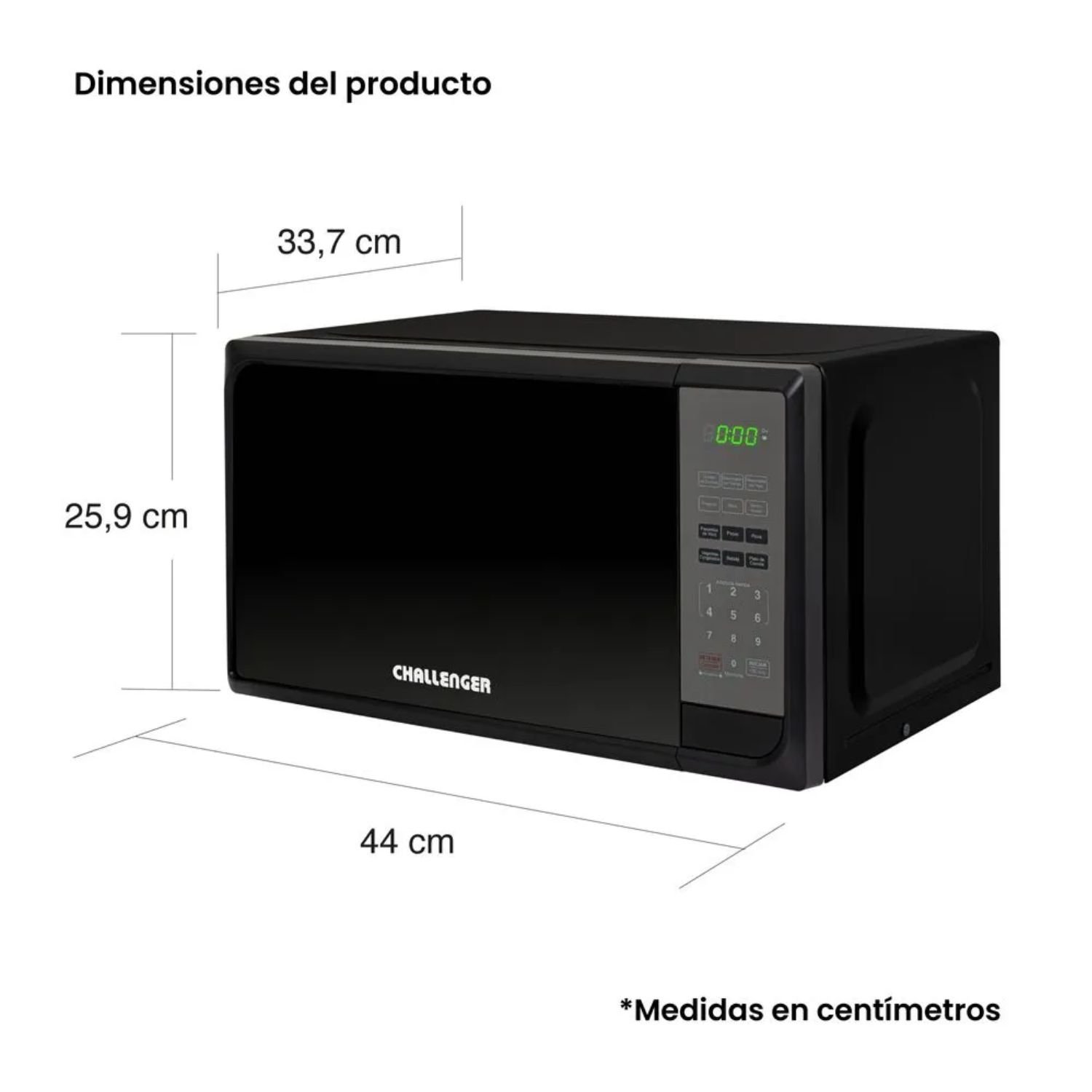 Horno Microondas CHALLENGER 20 Litros HM_8008 Negro - Image 8