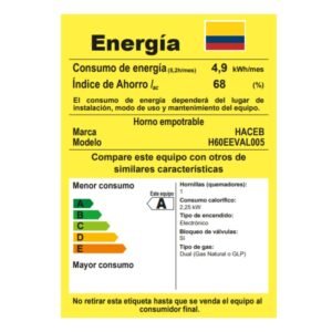 Horno de Empotrar HACEB Mixto Gas Propano 60cm 120V Negro - Image 6