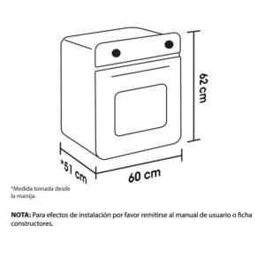 Horno de Empotrar HACEB Gas Natural 60 cm 120V TOFU Negro - Image 4