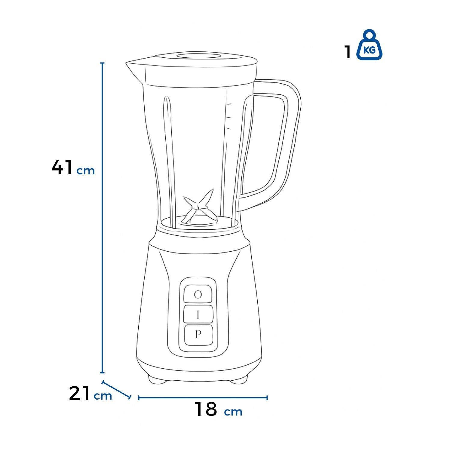 Licuadora INDUCOL 1.5 Litros 2 Vel 500W IND-TB-6005A Blanca - Image 4