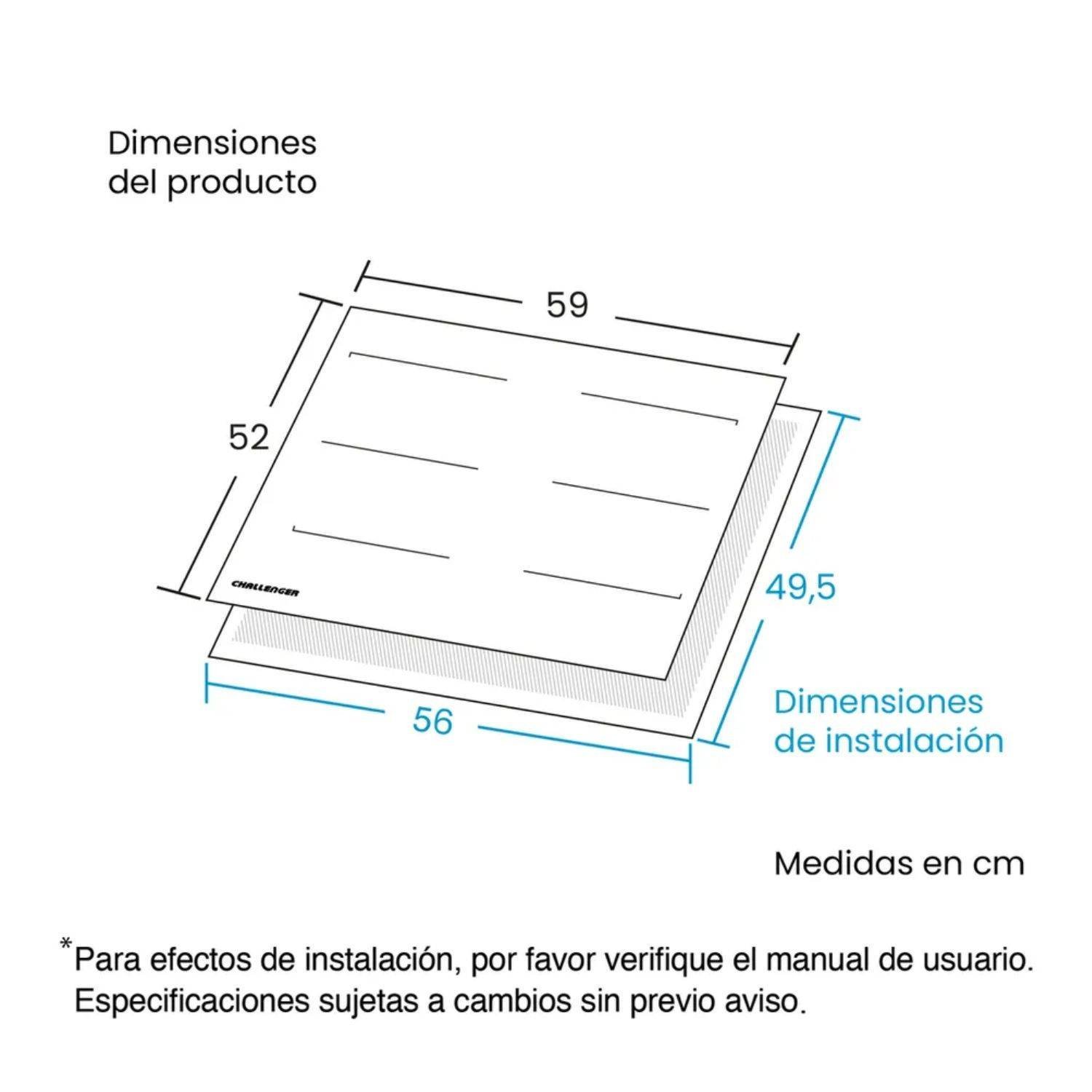 Estufa CHALLENGER 60 cm 4 Puestos Induccion IN 6062 - Image 8
