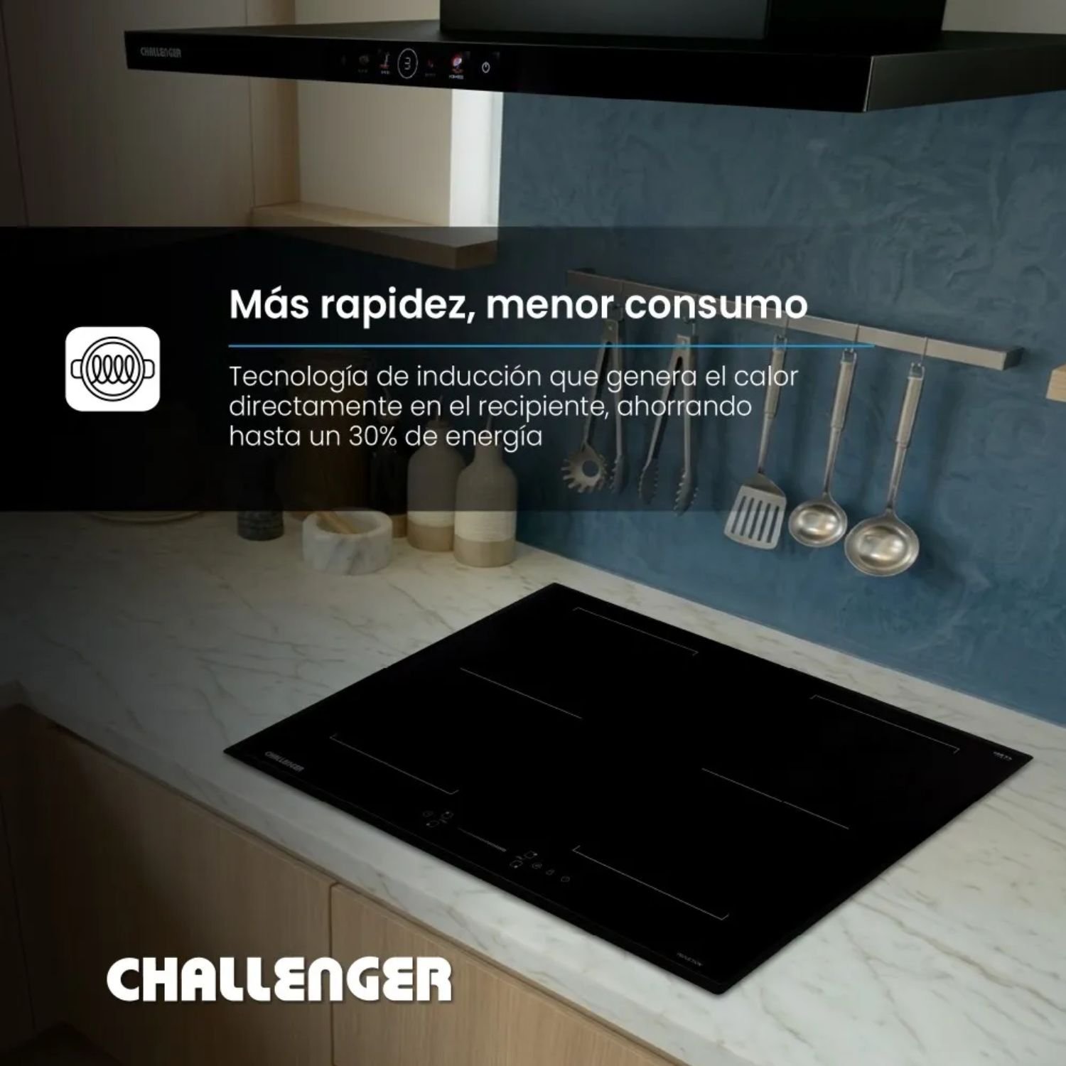 Estufa CHALLENGER 77cm 4 Puestos 220V Induccion IN 6077 - Image 2