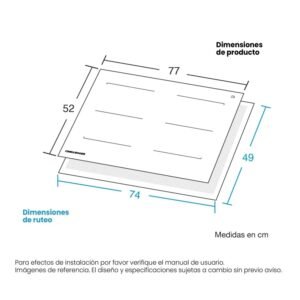 Estufa CHALLENGER 77cm 4 Puestos 220V Induccion IN 6077 - Image 8