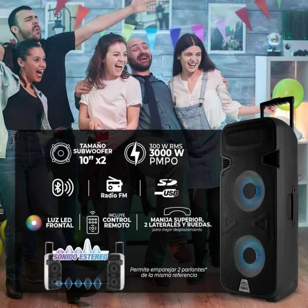 Parlante KALLEY 300W Bluetooth USB K-SPK300D Negro - Image 3