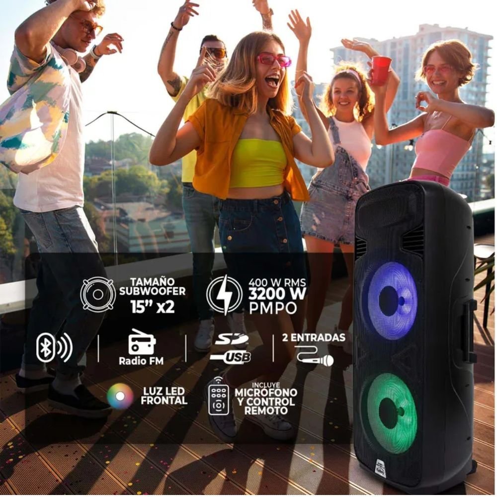 Parlante KALLEY 400W Karaoke FM Bluetooth K-SPK400 - Image 2