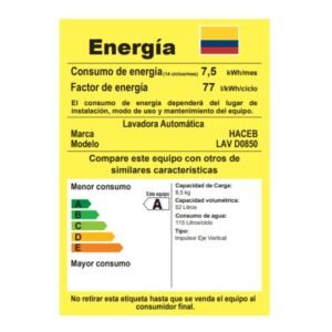 Lavadora HACEB 8.5 kilos Carga Superior LAV PF D GR Gris - Image 5
