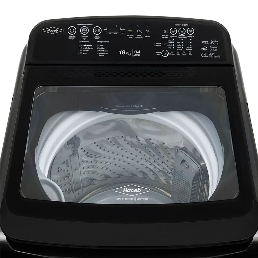 Lavadora HACEB 19 kilos Carga Superior LAV IVY D NE Negro - Image 4