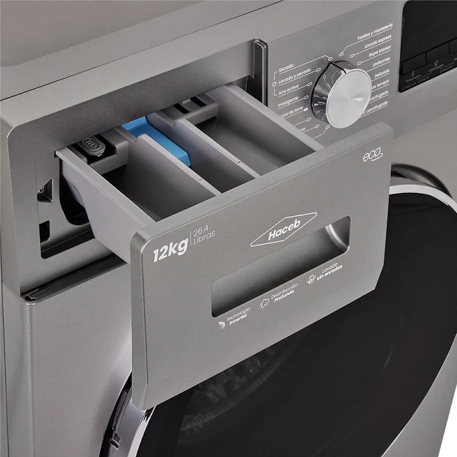 Lavadora HACEB 12 Kilos Carga Frontal LAV SEC CF Inverter Inox - Image 6