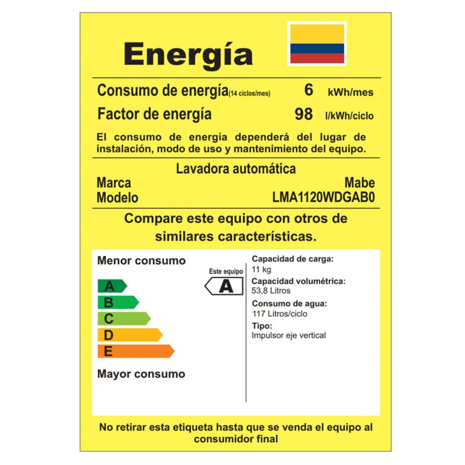 Lavadora MABE 11 Kilos Carga Superior LMA1120WDGAB0 Gris - Image 8
