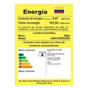 Lavadora MABE 14 Kilos Carga Superior LMA4120WDGAB0 Gris - Image 7
