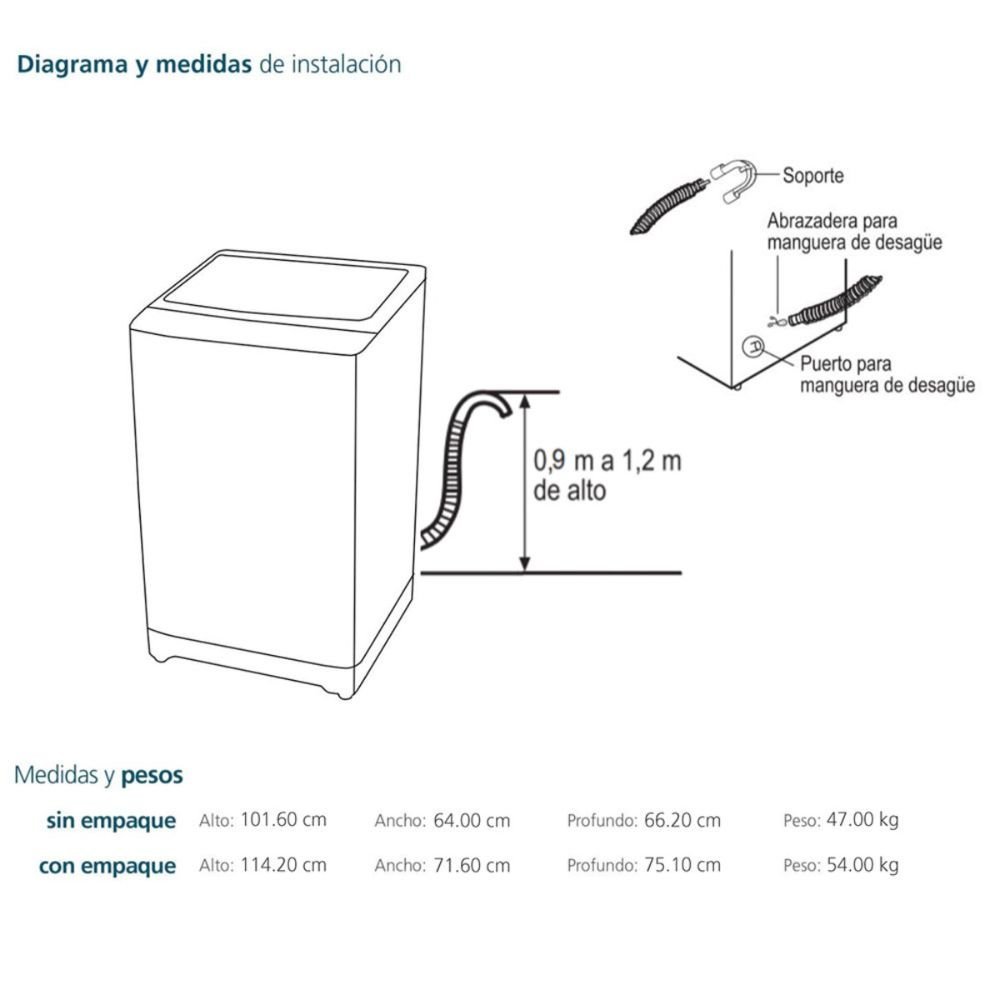 Lavadora MABE 18 Kilos Carga Superior LMA8120WDGAB0 Gris - Image 7