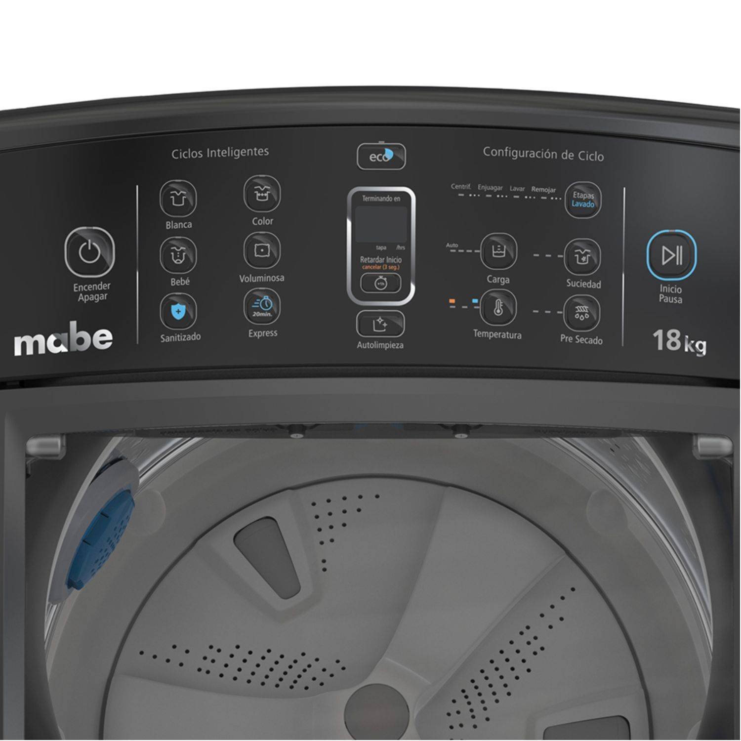 Lavadora MABE 18 Kilos Carga Superior LMC48100WDAB0 Gris - Image 2
