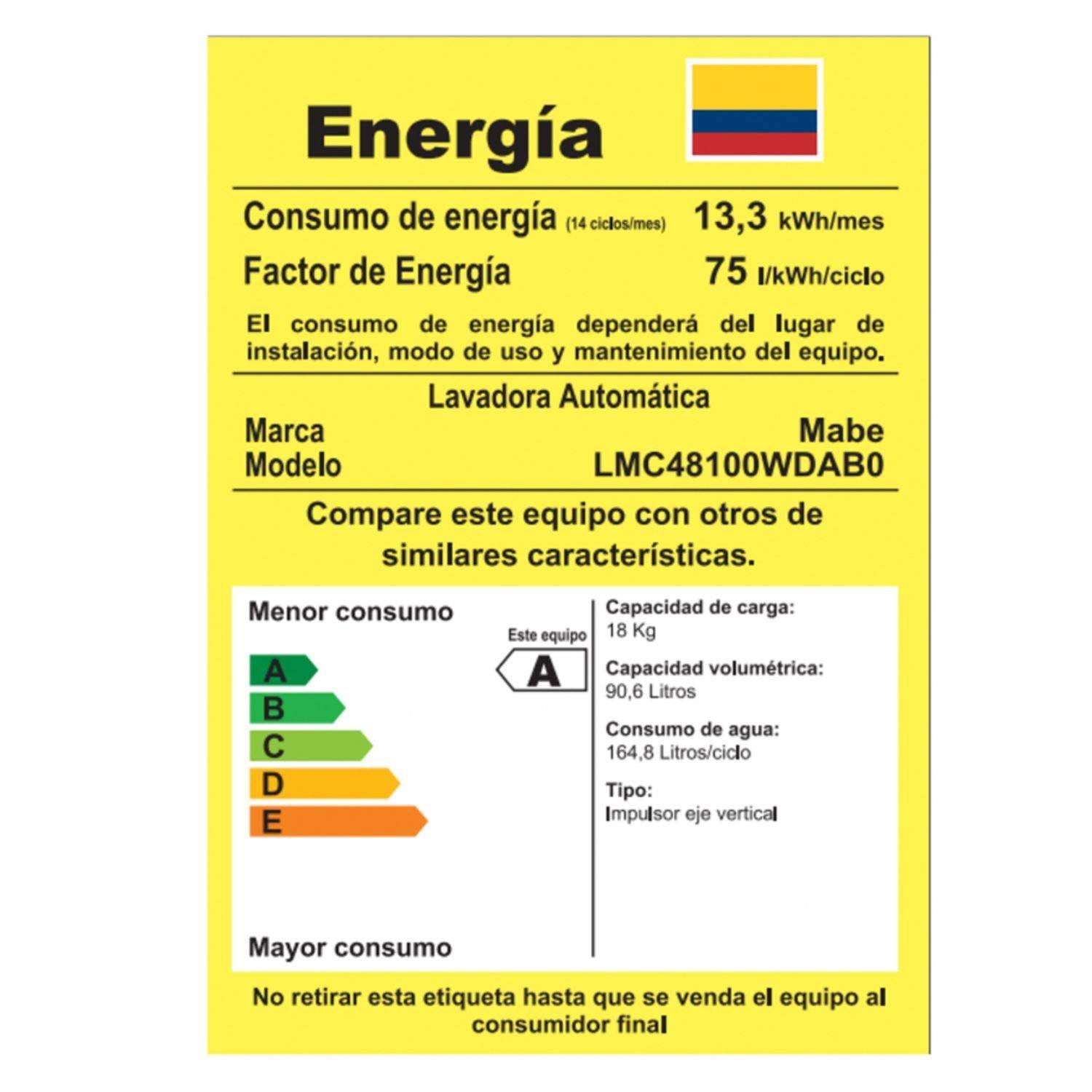 Lavadora MABE 18 Kilos Carga Superior LMC48100WDAB0 Gris - Image 8
