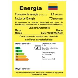 Lavadora MABE 21 Kilos Carga Superior LMC71200WDAB0 Gris - Image 8