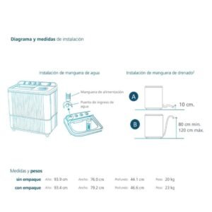 Lavadora MABE 11 kilos Doble Tina LMD1123HBAB0 Blanco - Image 7