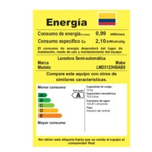 Lavadora MABE 13 Kilos Doble Tina LMD3123HBAB0 Blanco - Image 7