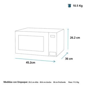 Horno Microondas GE 19 Litros MGE07SEJ Tipo Espejo Gris - Image 5
