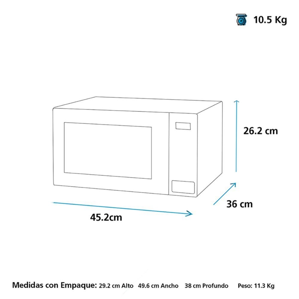 Horno Microondas GE 19 Litros MGE07SEJ Tipo Espejo Gris - Image 5