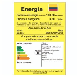 Aire Acondicionado 12000 BTU Inverter 110V MABE MMI12CABWCCC8 - Image 7
