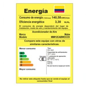 Aire Acondicionado 12000BTU Inverter 110V MABE MMI12CABWCCC9 - Image 8