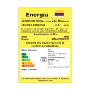 Aire Acondicionado 24000 BTU Inverter 220V MABE MMI24CDBWCCC8 - Image 5