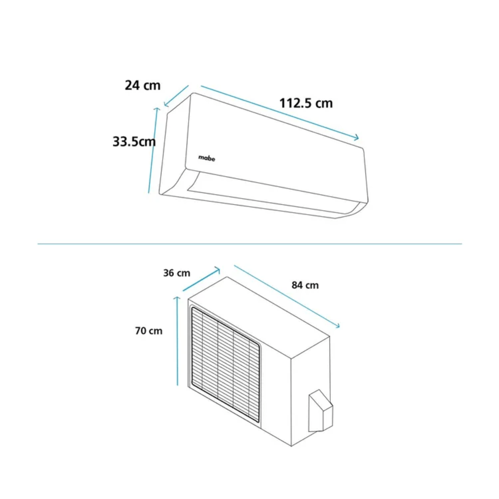 Aire Acondicionado 24000 BTU ON/OFF 220V MABE MMT24CDBWCCC8 - Image 4