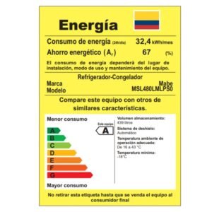 Nevecon MABE No Frost 480 Litros Inverter MSL480LMLPS0 Negro - Image 8