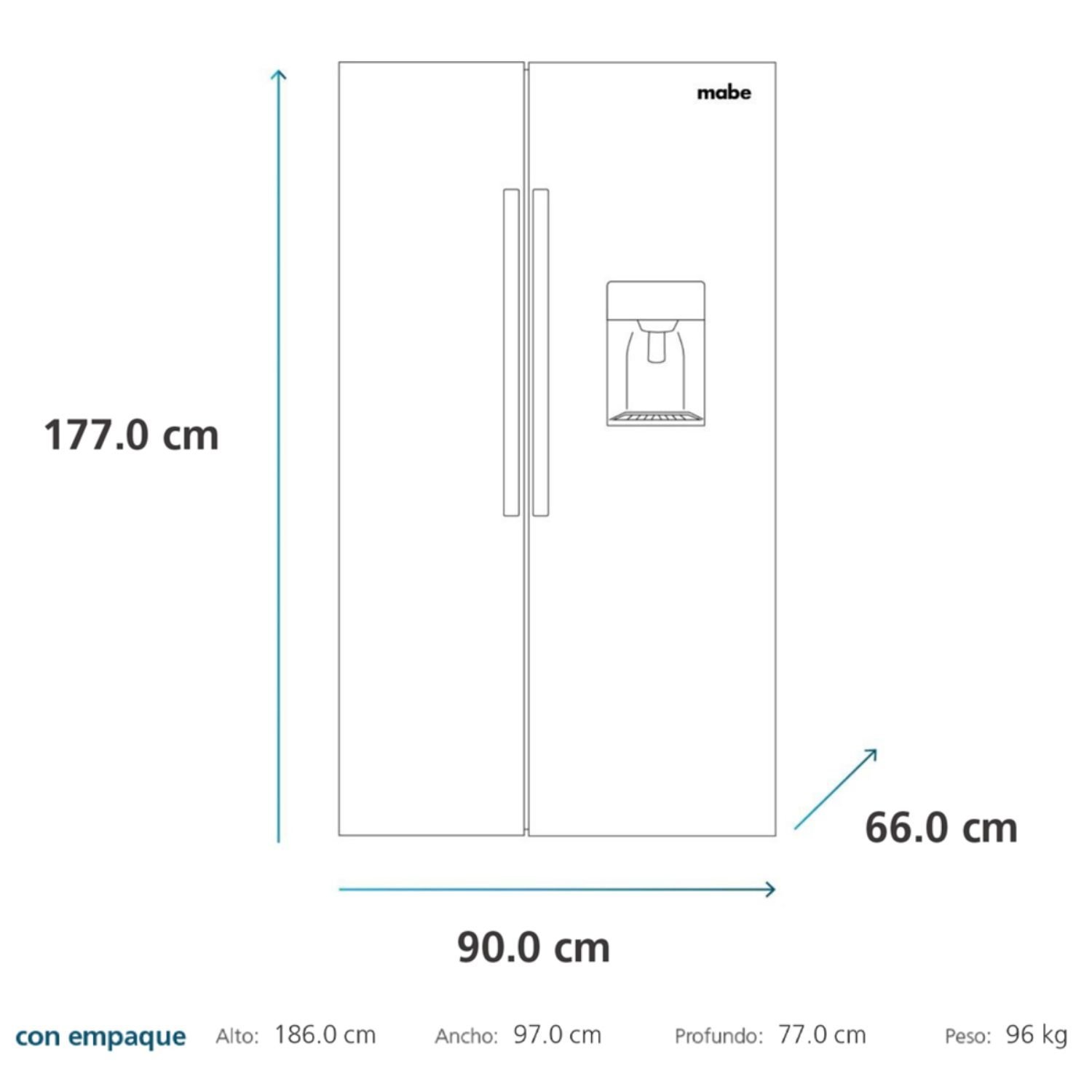 Nevecon Mabe No Frost 529 Litros Inverter MSL521QMLSS0 Gris - Image 4