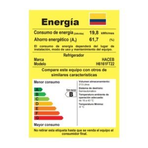 Nevera HACEB Frost 220 Litros NEV 220 CE TI R2 Gris - Image 5