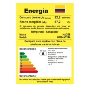 Nevera HACEB No Frost 243 Litros Inverter Gris - Image 8