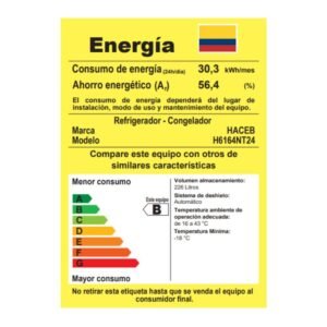 Nevera HACEB No Frost 243 Litros NEV 243 SE ME NE R2 Negro - Image 6