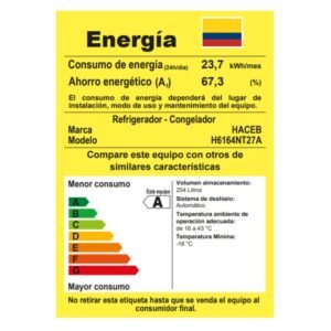 Nevera HACEB No Frost 271 Litros Inverter Gris - Image 8
