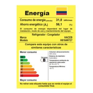 Nevera HACEB No Frost 271 Litros SE ME NE R2 Negro - Image 6