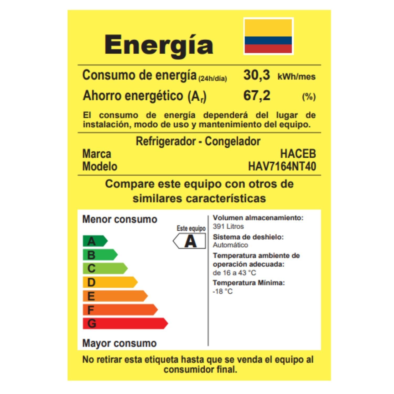 Nevera HACEB No Frost 404 Litros Inverter Gris - Image 8