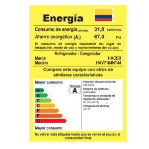 Nevera HACEB No Frost 448 Litros Inverter Manija Integrada Negro - Image 8