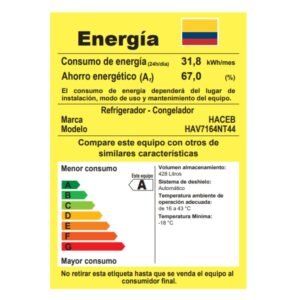 Nevera HACEB No Frost 448 Litros Inverter Manija Externa Gris - Image 8