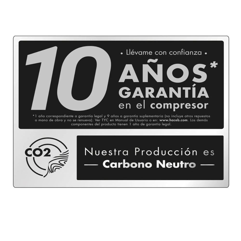 Nevera HACEB No Frost 243 Lt N 243 SE MI PLOMO Negro - Image 6